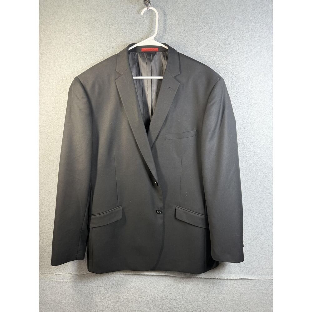 Renoir Blazer Mens 50 Long Black Slim Fit Two Button Suit Jacket Italy Style